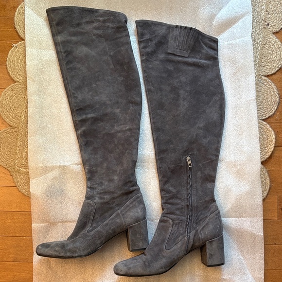 VINCE Gray Suede Over-the-Knee Boots sz 11 M - Picture 1 of 11